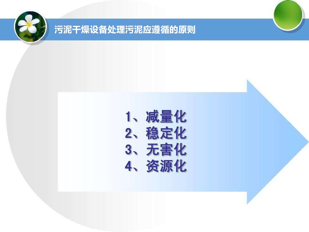 污泥干燥設備處理污泥應遵循的原則